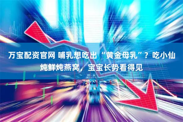 万宝配资官网 哺乳想吃出 “黄金母乳”？吃小仙炖鲜炖燕窝，宝宝长势看得见