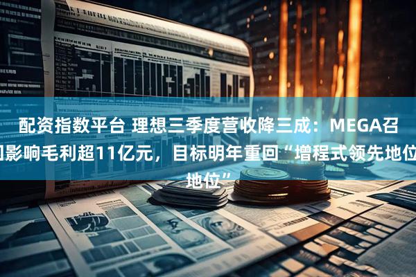 配资指数平台 理想三季度营收降三成：MEGA召回影响毛利超11亿元，目标明年重回“增程式领先地位”